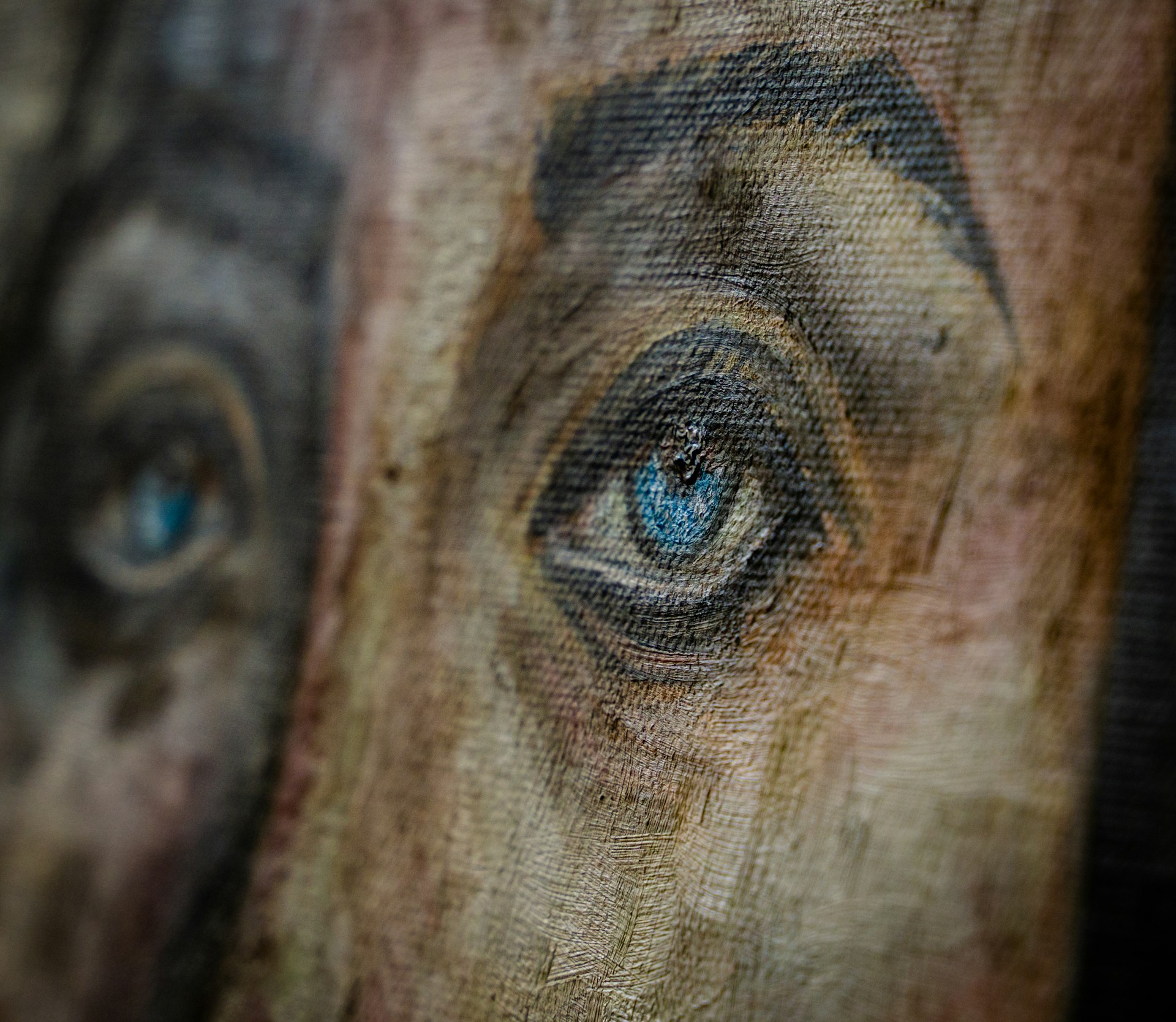 brown and white abstract painting
